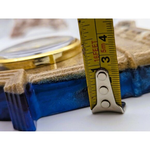 Small Resin Mantel/Desktop Clock Sandy Beach Hand Crafted NEW - Picture 8 of 8